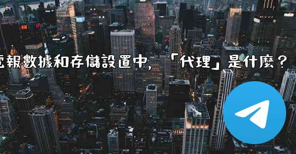 電報數據和存儲設置中，「代理」是什麼？