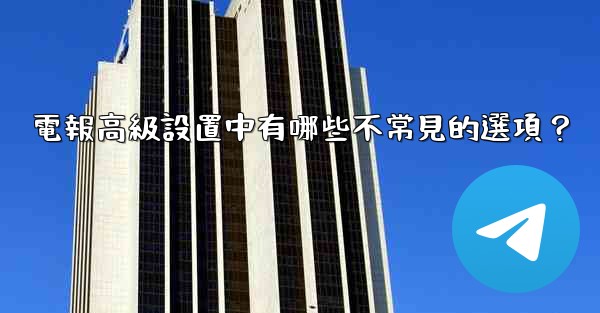 電報高級設置中有哪些不常見的選項？
