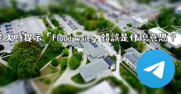 Telegram登入時提示「Flood wait」錯誤是什麼意思？