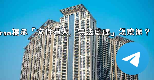 Telegram提示「文件過大，無法處理」怎麼辦？