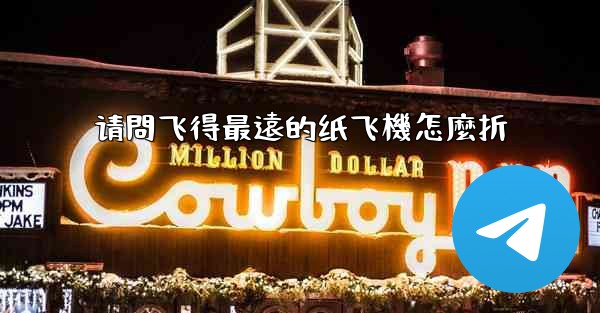 请問飞得最遠的纸飞機怎麼折