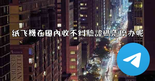 纸飞機在國內收不到驗證碼怎麼办呢