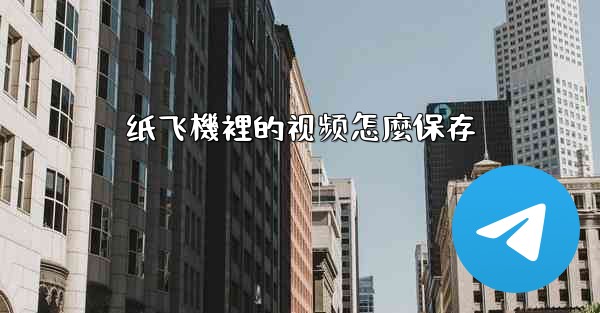 纸飞機裡的视频怎麼保存