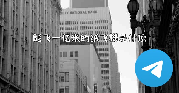 能飞一亿米的纸飞機是什麼