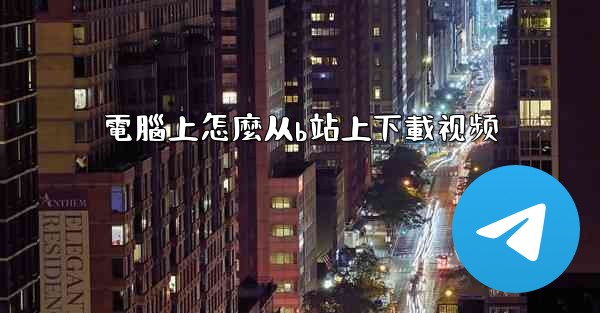 電腦上怎麼从b站上下載视频