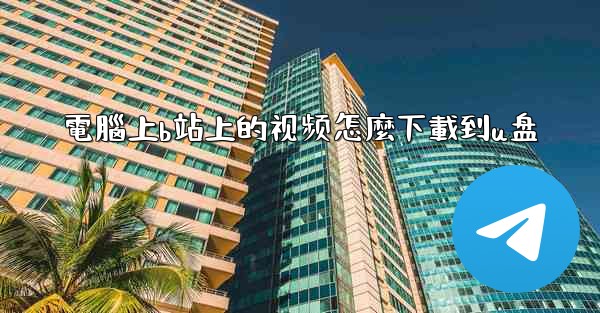 電腦上b站上的视频怎麼下載到u盘