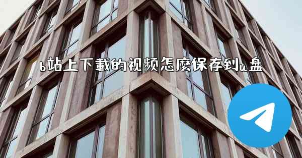 b站上下載的视频怎麼保存到u盘