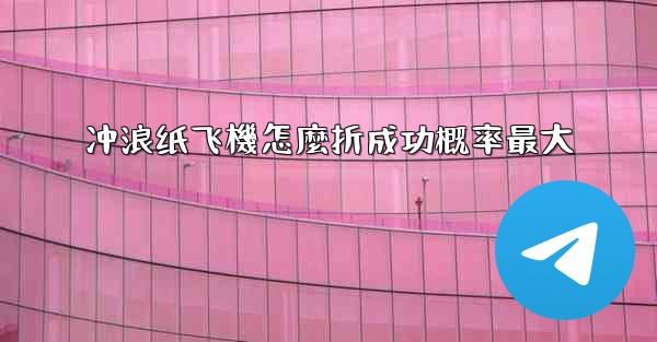 冲浪纸飞機怎麼折成功概率最大