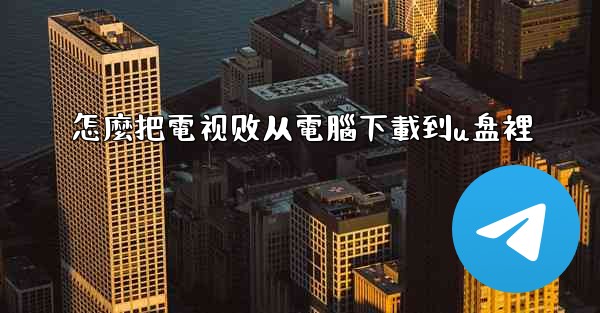 怎麼把電视剧从電腦下載到u盘裡