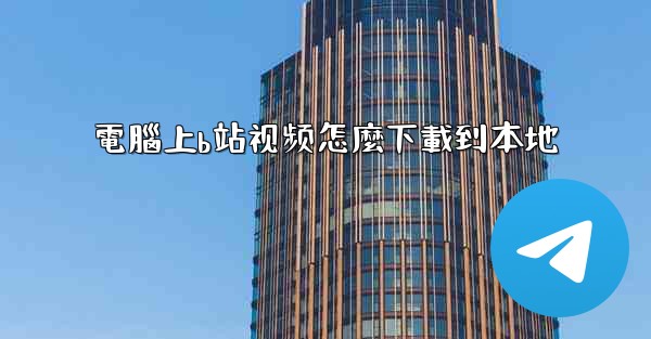 電腦上b站视频怎麼下載到本地