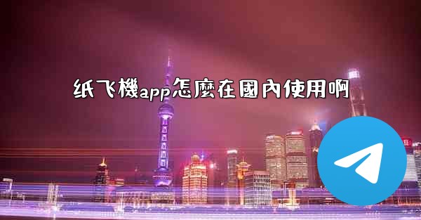 纸飞機app怎麼在國內使用啊