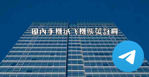 國內手機纸飞機賬號註冊