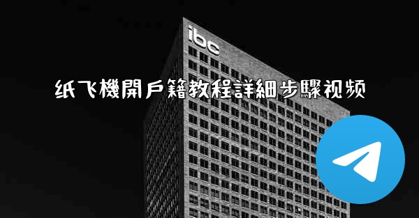 纸飞機開戶籍教程詳細步驟视频