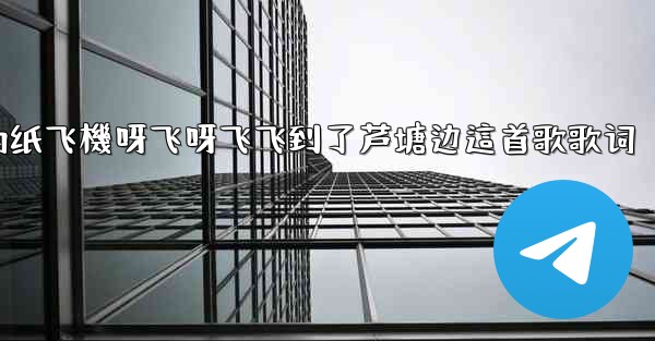 我的纸飞機呀飞呀飞飞到了芦塘边這首歌歌词