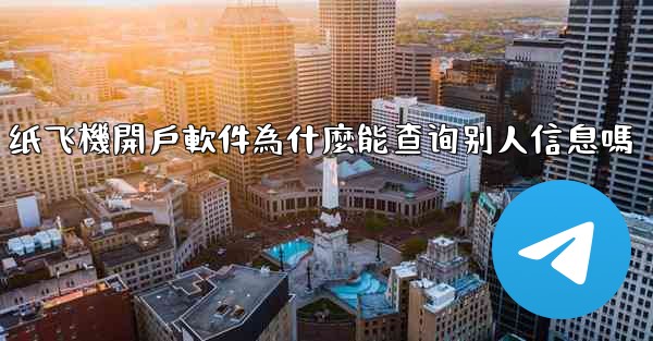 纸飞機開戶軟件為什麼能查询别人信息嗎