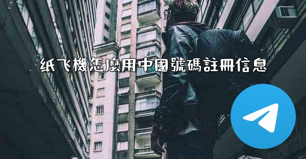 纸飞機怎麼用中國號碼註冊信息